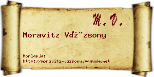 Moravitz Vázsony névjegykártya
